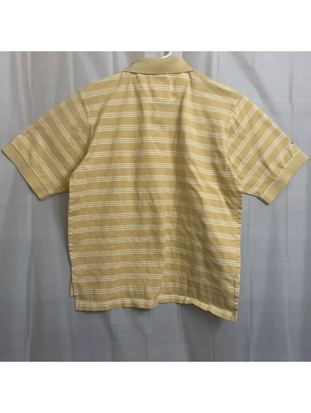 Adidas 60's 2 Ply Mercerized Polo Shirt Men's Large Yellow White Striped Escalon